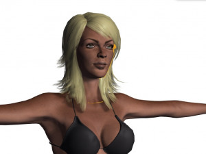woman in bikini rigged game character low-poly model 3D Модель