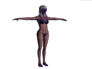 woman in bikini rigged game character low-poly model 3D Model