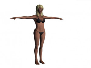 woman in bikini rigged game character low-poly model 3D Модель