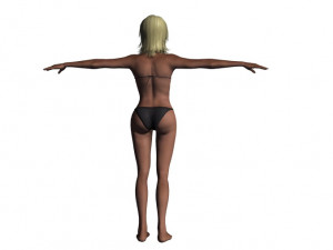 woman in bikini rigged game character low-poly model 3D Модель