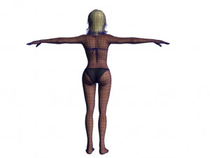woman in bikini rigged game character low-poly model 3D Model