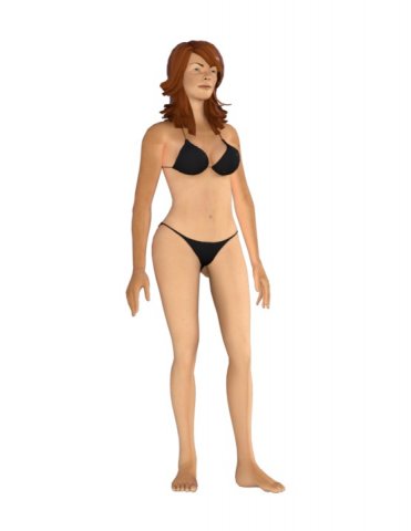 woman in bikini rigged game character low-poly model 3D Model .c4d .max .obj .3ds .fbx .stl .blend 