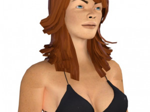 woman in bikini rigged game character low-poly model 3D Model