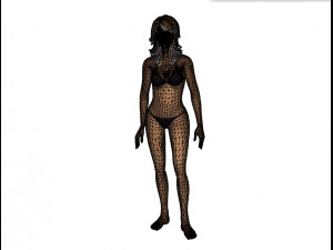 woman in bikini rigged game character low-poly model 3D Model