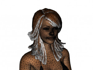 woman in bikini rigged game character low-poly model 3D Model