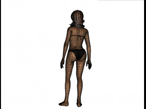 woman in bikini rigged game character low-poly model 3D Model