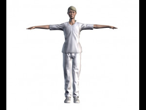 nurse woman-rigged 3d game character 3d mode Modello 3D