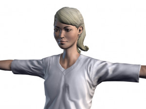 nurse woman-rigged 3d game character 3d mode 3D Модель
