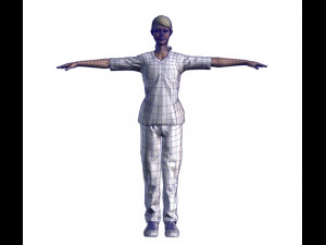 nurse woman-rigged 3d game character 3d mode 3D Модель