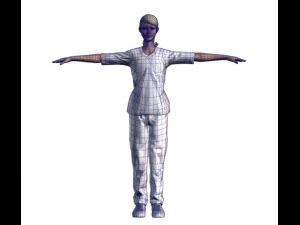 nurse woman-rigged 3d game character 3d mode 3D Model