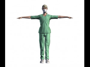 nurse woman-rigged 3d game character 3d mode Modello 3D
