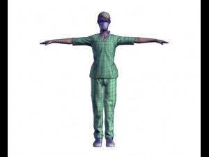 nurse woman-rigged 3d game character 3d mode Modello 3D