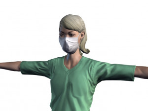 nurse woman-rigged 3d game character 3d mode Modello 3D