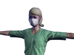 nurse woman-rigged 3d game character 3d mode Modello 3D