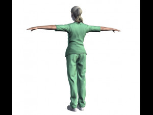 nurse woman-rigged 3d game character 3d mode Modello 3D