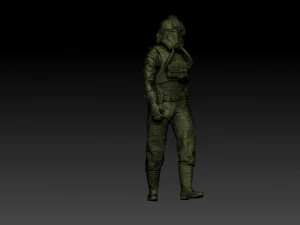 animated soldier- pilot deathtrooper 3D Model