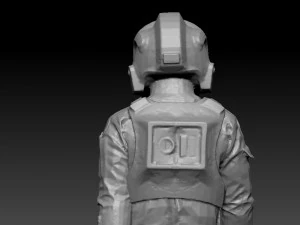 animated soldier- pilot deathtrooper 3D Model