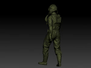 animated soldier- pilot deathtrooper 3D Model