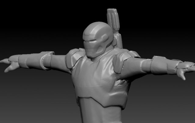 statue war machine 3D Model .c4d .max .obj .3ds .fbx .stl .blend 