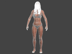beautiful woman -rigged 3d 3D Modell