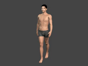 beautiful naked man -rigged 3D Model