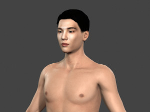 beautiful naked man -rigged 3D Модель