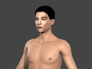 beautiful naked man -rigged 3D Model