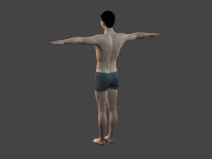 beautiful naked man -rigged 3D Model