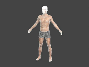 beautiful naked man -rigged 3D Model