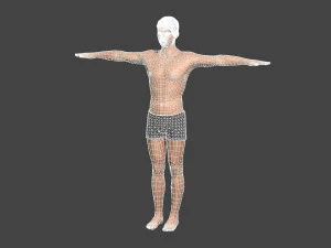 beautiful naked man -rigged 3D Model