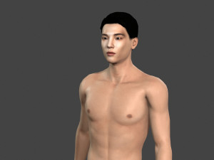 beautiful naked man -rigged 3D Model