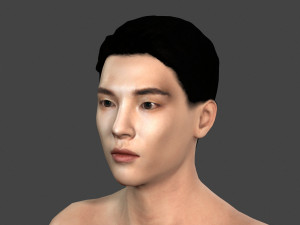 beautiful naked man -rigged 3D Model