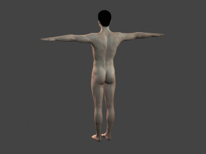 beautiful naked man -rigged 3D Model