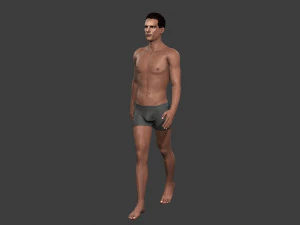 hermoso hombre desnudo ama&ntilde;ado Modelo 3D