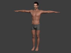 beautiful naked man -rigged 3D Model