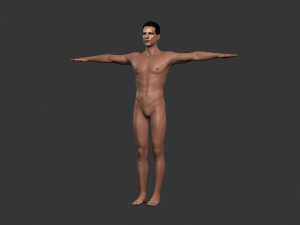 beautiful naked man -rigged Modelo 3D
