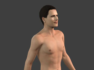 movie actor christian bale-rigged 3d character 3D Model