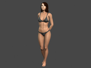 movie actress emma stone in bikini -rigged 3d character 3D-Modell