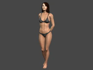 映画女優エマ・ストーンのビキニ姿 - 装備された3Dキャラクター 3Dモデル