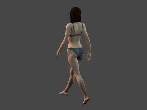 movie actress emma stone in bikini -rigged 3d character 3D Model