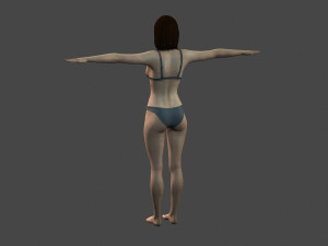 movie actress emma stone in bikini -rigged 3d character 3D Model