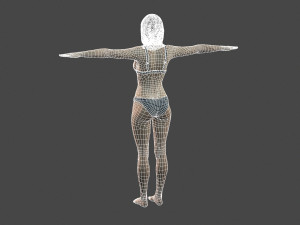 movie actress emma stone in bikini -rigged 3d character 3D Model