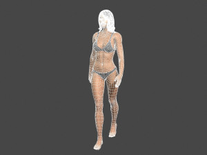 movie actress emma stone in bikini -rigged 3d character 3D Model