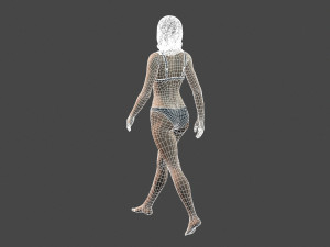 movie actress emma stone in bikini -rigged 3d character 3D Model