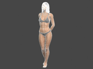 movie actress emma stone in bikini -rigged 3d character 3D Model