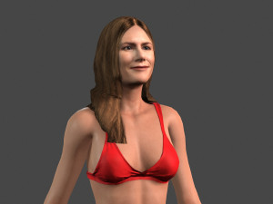 movie actress jennifer aniston in bikini -rigged 3d character Modèle 3D