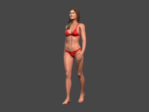movie actress jennifer aniston in bikini -rigged 3d character Modèle 3D