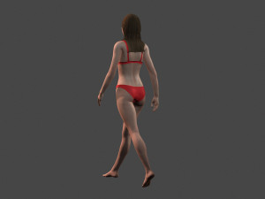 movie actress jennifer aniston in bikini -rigged 3d character Modèle 3D