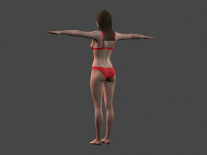 movie actress jennifer aniston in bikini -rigged 3d character Modèle 3D