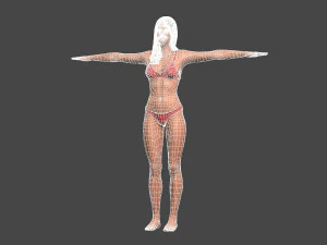 movie actress jennifer aniston in bikini -rigged 3d character 3D Model